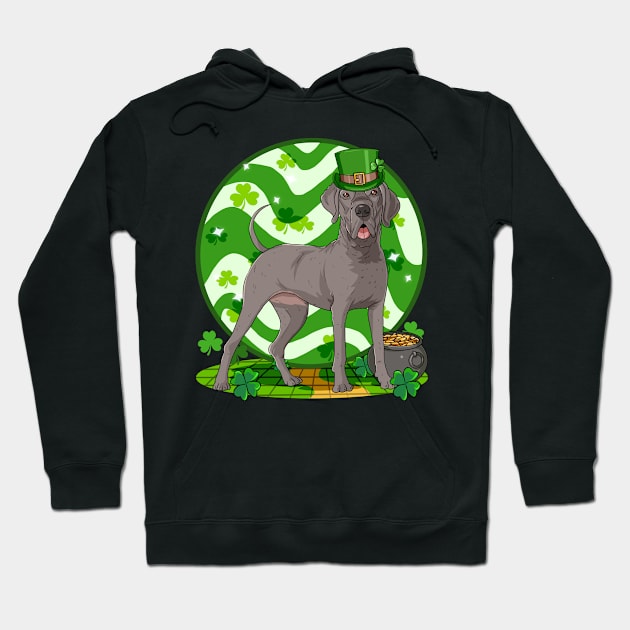 Great Dane Dog St Patricks Day Leprechaun Hoodie by Noseking